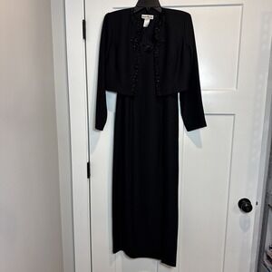 vintage Karen Miller New York dress/jacket 4P Formal/party 2 PC Maxi embellished